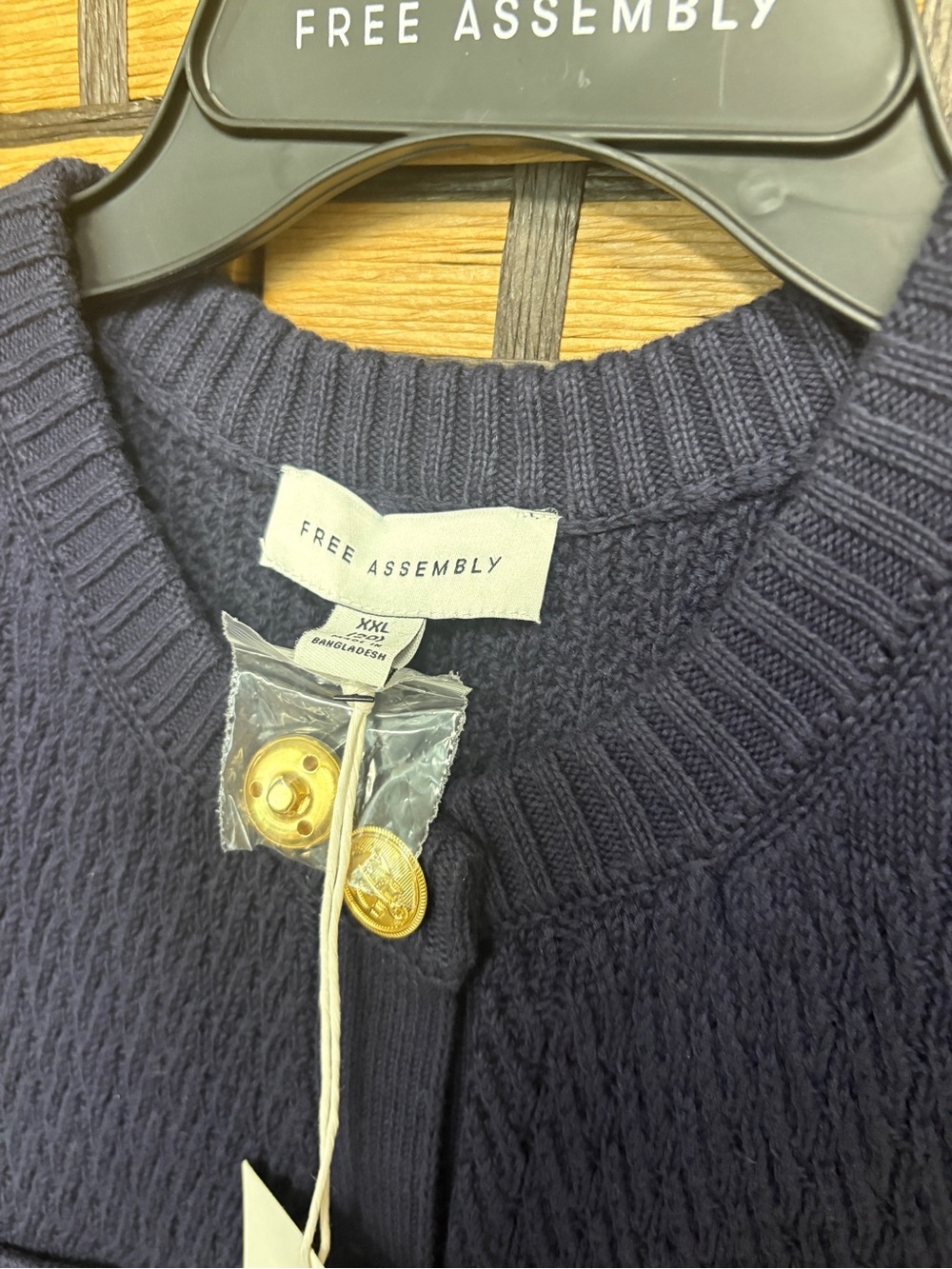 Free Assembly Navy Cable Knit Sweater Vest Size XXL - Picture 5 of 7